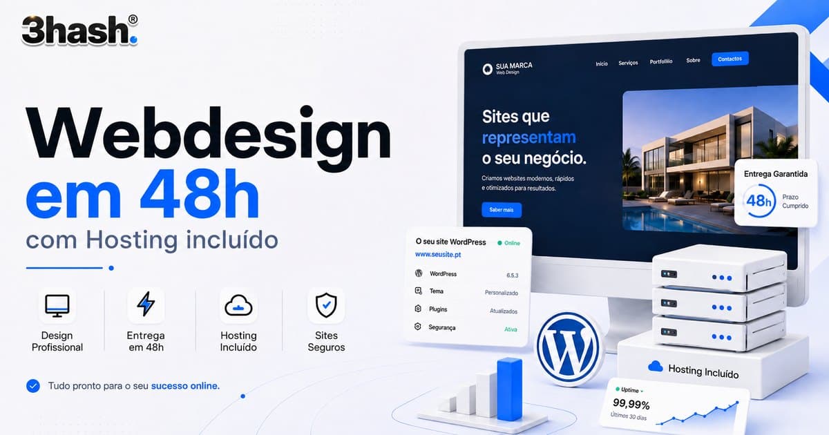Diseño web en 48 horas con alojamiento incluido — página web profesional para empresas diseñada por 3HASH, agencia de diseño web en España